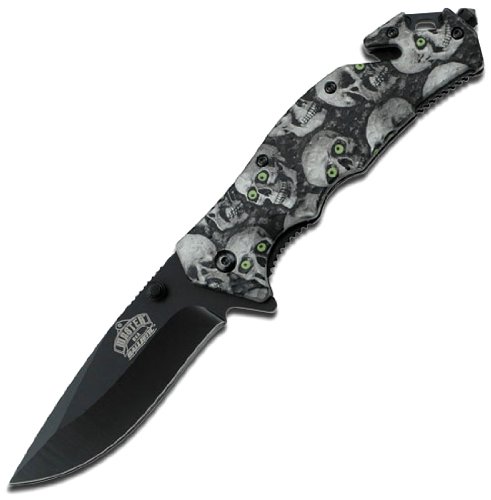 Master usa mu-a001gysc spring assist folding knife, black blade, …