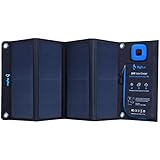 BigBlue New 28W Portable Solar Charger Dual USB Ports with Waterproof Sunpower Solar Panels &amp; Digital Ammeter for Rechargeable USB Devices - iPhone Android GoPro Etc (28W New Version)