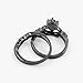 Zealmer Stacking Claddagh Ring Round Heart Shape Rhinestone Black Gold Plated Traditional Irish Ring Size 6