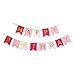 Keira Prince Happy Birthday Banner, Hot Pink, Pastel Pink, White & Gold Party Decorations, Unique Bunting Flag garland