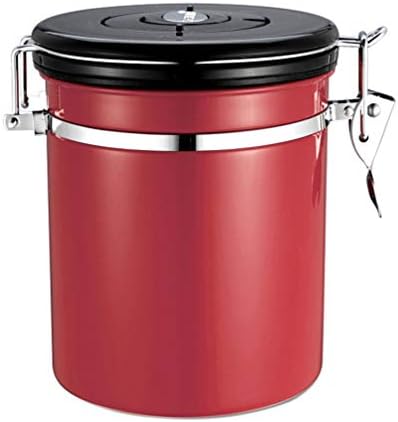 Airtight Coffee Container 1500ml Stainless Steel Numerical Tracker Coffee Bean Container Perfect for Tea Coffee Beans Red