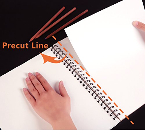 Sketch Pad with Side Bound Spiral 9x12 Inches 120 Sheets Sketch Book for Drawing