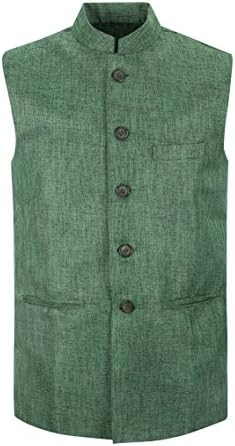 Green Nehru Jacket Sleeveless/Indian Style Waistcoat