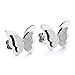 Stainless Steel Butterfly Stud Earrings Frosted 18k Rose Gold Plated Jewelry for Women (Steel Color)
