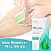 Wax Strips Hair Removal Wax Kit for Full Body Face Bikini 44 Count Double Sided +6 Post Wipes for Sensitive Skin