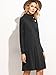 Milumia Women's Buttoned Turtleneck Slub Long Sleeve Basic Short Dress