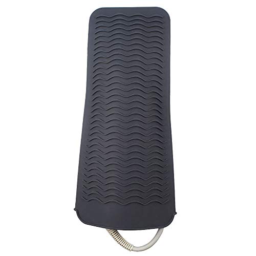 Gray Heat Resistant Silicone Travel Pouch for Curling Irons,Hair Curling Wand,Hair Salon Curler,Flat Irons,Hair Straightener,Travel Mat Pad Station for Hair Hot Styling Tools