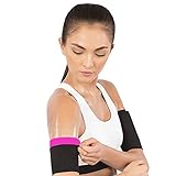 Z&S Arm Trimmers Men & Women Sauna Neoprene Gym Exercise Compression Slimmer Bands Workout Fat Burning Sudatory Black,2pcs Pack