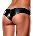 QinMi Lover Women's Low-Waist Metallic Micro Shorts Panty Thong