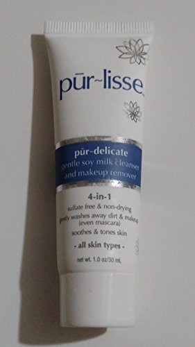 Pur~Lisse Pur-Delicate Gentle Soy Milk Cleanser & Makeup Remover 4-in-1 Sulfate Free Soothes & Tones Skin 1 oz