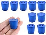 EISCO 10PK Neoprene Stoppers, 2 Holes - ASTM - Size