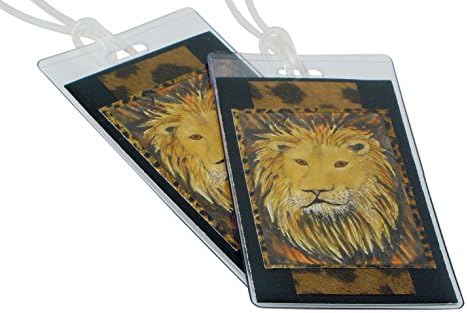 Lion Luggage Tags Set of Two Made in the USA