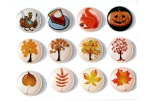 RED ROCK Autumn Fall Season 12 Pieces Home Button Stickers for iPhone 5 4/4s 3GS 3G, iPad 2, iPad Mini, iPod Touch