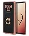 Casetego Compatible Galaxy Note 9 Case,Slim Clear Soft Lightweight Shock Absorbing TPU Bumper Cover with Metal Built-in Ring Grip Phone Stand for Samsung Galaxy Note 9-Rose Gold