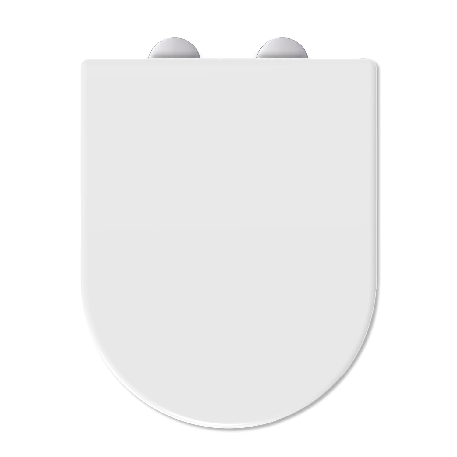 Mass Dynamic D-Shape Toilet Seat, Soft Close Loo Seat with Easy Top Fix, One Button Quick Release for Cleaning, Durable Urea Formaldehyde Material, White (Signature Series)