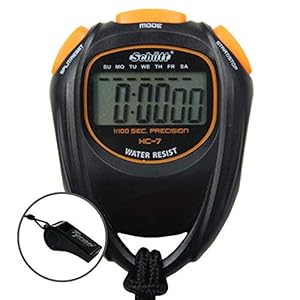 SCHÜTT Stopwatch HC-7 met fluitje – digitale stopwatch met groot display en goed drukpunt | hobby | sport | vrije tijd…
