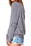 Cupshe Fashion Women's Cat Embroidered Sweater