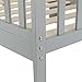 Bonnlo Contemporary Wooden Toddler Bed Sturdy Bedframe with Guard Rail Bedroom Furniture for Kids Children – Gray