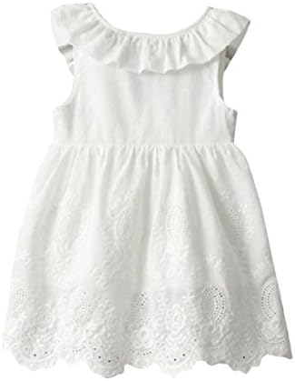 BUBASON Toddler Kids Baby Girls Princess Party Clothes Big Bow Sleeveless Tutu Dresses (6, White)
