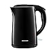Chefman Electric Tea/Water Kettle, Seamless Stainless Steel Double Wall Interior and Cool-to-Touch Exterior, 1.7 Liter/1.8 Quart - RJ11-17-CTB