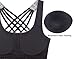 icyzone Yoga Tops Workouts Clothes Activewear Built in Bra Tank Tops for Women (S, Grey Melange)