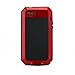 SplashETech Metal Extreme Shockproof Military Heavy Duty Tempered Glass Cover Case Skin for Apple iPhone 5 (Red/Black)