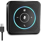 USB Speakerphone - eMeet M0 Conference Speaker for 8-10 People Business Conference Phone 360Â° Voice Pickup 4 AI Microphones USB Skype Speakerphone Conference Call Speaker Plug and Play