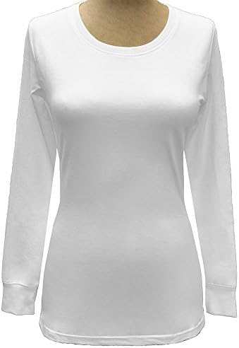 allheart Basics Women's Long Sleeve Underscrub XXX-Large White