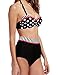 Women's Retro Polka Dot High Waist Bikini Set Swimsuit Push Up Swimwear Black XL