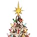 RJ Legend Christmas Tree, Handcrafted and Made with Ceramic, 50+ Decorative Bulbs, LED Light - Light Champagne Silver, 15-Inch