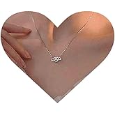 Allereyae Vintage Angel Wing Pendant Necklace Crystal Hollow Heart Choker Necklace Tiny Heart Angel Wing Necklace Silver Love Heart Necklace for Women