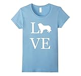 Women's Love Great Pyrenees Shirt I Love Dogs T-Shirt Graphic Tee Small Baby Blue