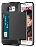 Galaxy A5 (2016) Case, Vofolen Galaxy A5 (2016) Wallet Case Card Holder ID Slot Shock Absorbing Dual Layer Cover Hard Shell Rubber Hybrid Bumper Protective Armor for Galaxy A5 (2016) - Black