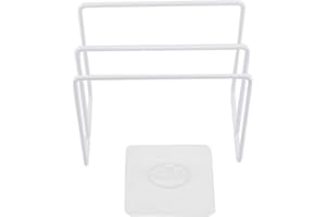 Wall-mounted Self-adhesive Chopping Board Rack Stainless Steel Layers Cutting Kitchen Restaurant Indispensable ( White )