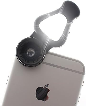 3 in 1 Cell Phone Lens with LED Flash Light, 15X Macro Lens &amp; 0.62X Wide Angle Lens&amp; 205 Degree Fisheye Lens , 2 Adjustable Brightness Fill Light for iPhones, Samsung, HTC, Sony and More