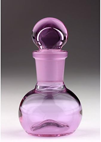 Blown Glass Bottle with Ground Stopper - Purple