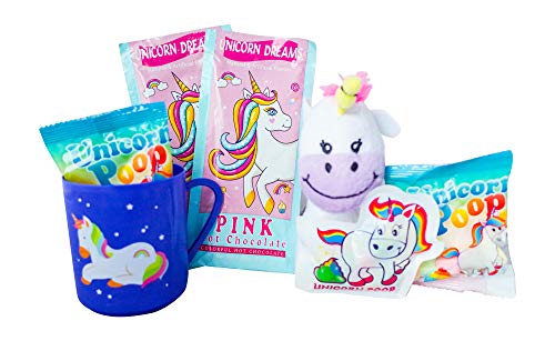 Unicorn Gift Set - Hot Chocolate, Marshmallow, Mug, Plush and Candy - Best Easter Basket, Birthday Present - Gift for Girls, Imaginative and Fun Gift Basket