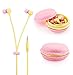 Amberetech Cute 3.5mm in Ear Earphones Earbuds Headset with Macaron Earphone Organizer Box Case for iPhone,for Samsung,for Mp3 iPod Pc Music (Pink)