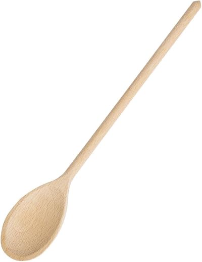 Nisbets Essentials Wooden Spoon 30cm Beech Wood Cooking Utensil Brown Rustic