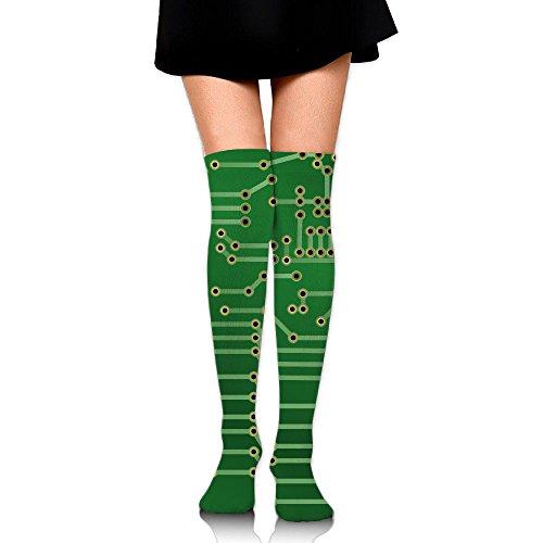 Circuit Board Electronic Components Print Casual Knee High Socks Fashion Athletic Stockings