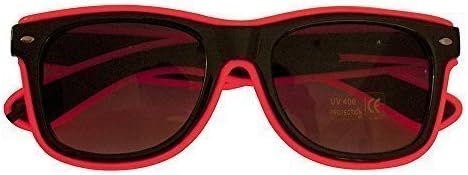 Rave Raptor LED Sunglasses Black Frame Red EL Wire Glasses for Festivals