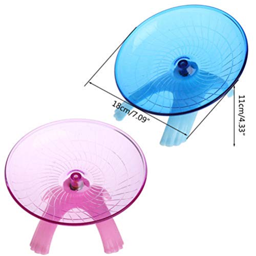 CoscosX Non Slip Hamster Exercise Disc Flying Saucer Spinner UFO Pet Jogging Exercise Running Wheel Roller Toys for Mice Dwarf Gerbil Rat Chinchillas Guinea Pig Squirrel,Cage Accessories - Thumbnail 4