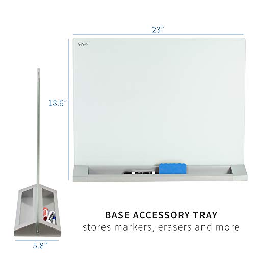 VIVO Freestanding Glass 23 x 19 inch Desktop Dry Erase Board, Privacy Divider, DoubleSided