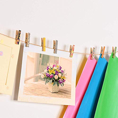 Mini Colorful Wooden Craft Clips Photo Paper Peg, 100 Pieces