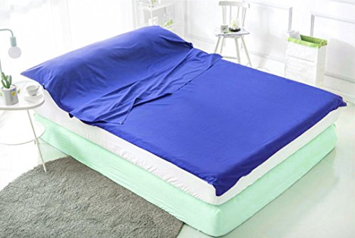 YUEDGE 2.2m x 1.8m Double Sleeping Bag Liner Traveling Camping Sheet Sleeping Sack Lightweight Compact Envelope Sleeping Sheets with Carry Bag for Travel, Youth Hostels, Hotels, Business trip, Trains