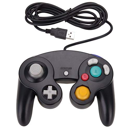 FidgetFidget for Nintendo Gamecube USB Classic Wired Controller Pad to PC MAC Game Accessory Black
