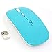 SROCKER T3 Ultra-thin 2.4GHz Wireless Silent Click Optical Mouse/Mice 3 Adjustable DPI Levels with 4 Buttons and Nano USB Receiver for Laptop/PC/Mac(Blue)