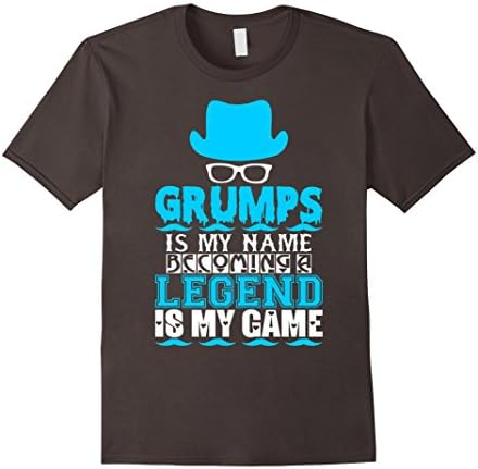 Mens Grumps Is My Name Becoming Legend Is My Game Tshirt Large Asphalt