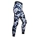 BeneU® Mens Camouflage Sports Running Basketball Compression Tight Leggings Pants(Style:Blue Camouflage Size:M)