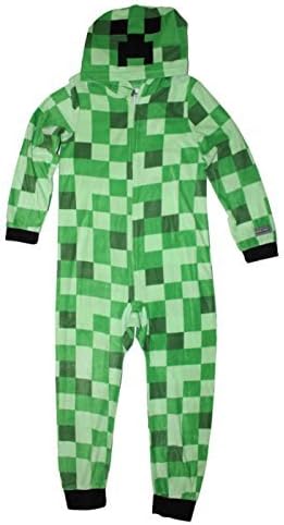 Minecraft Creeper Boys Union Suit Costume Pajamas 4-12 (S (6/7))